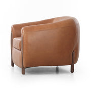 Four Hands Lyla Barrel Chair ~ Valencia Camel Top Grain Leather