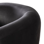 Four Hands Lyla Barrel Chair ~ Heirloom Black Top Grain Leather