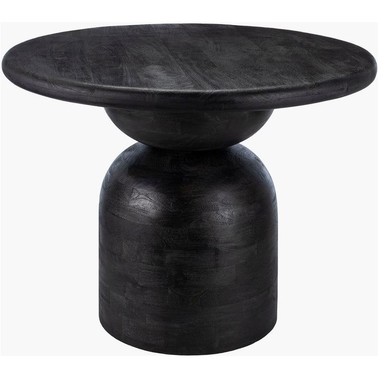 Surya Koben Modern Black Sandblasted Mango Wood  Round Dining Table