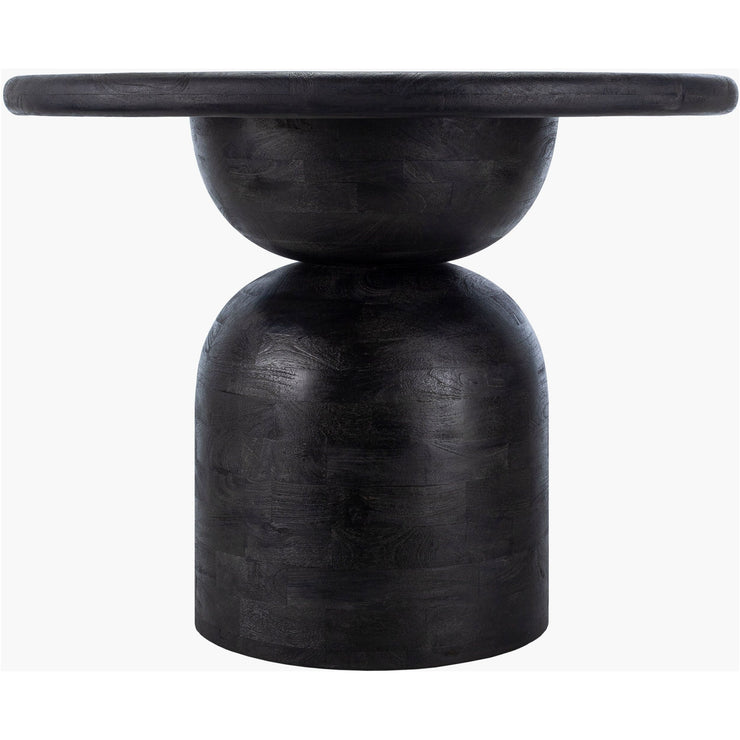 Surya Koben Modern Black Sandblasted Mango Wood  Round Dining Table