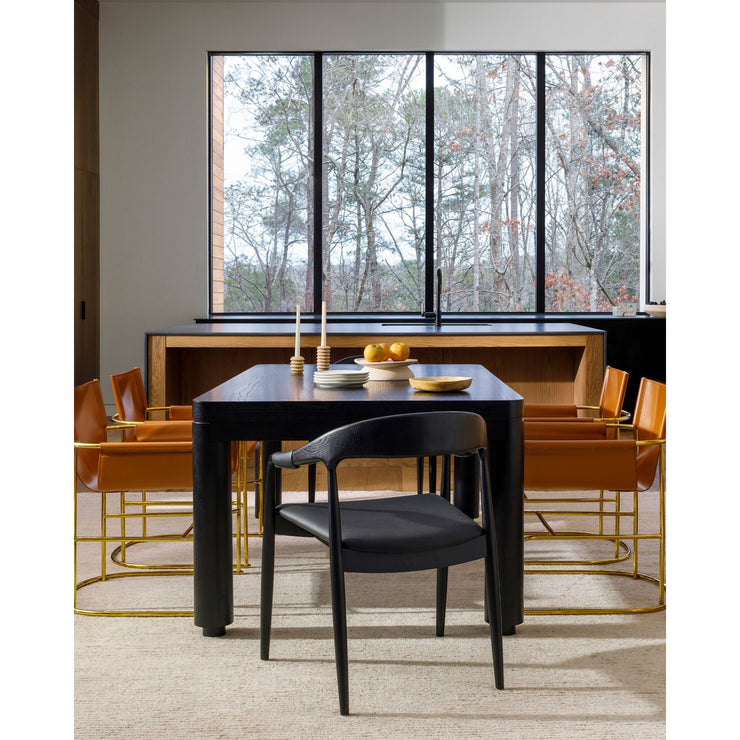 Surya Kisco Black Wood 72” Dining Table