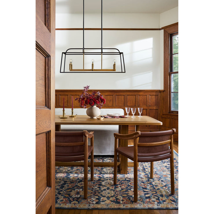 Surya Northbank Wheat Brushed Acacia Wood Dining Table