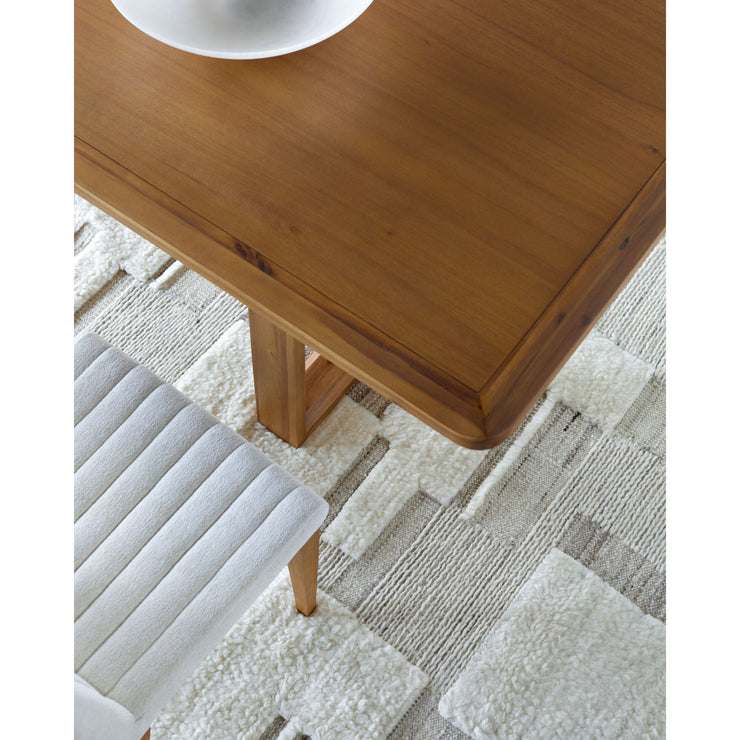 Surya Northbank Wheat Brushed Acacia Wood Dining Table