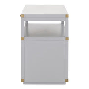 Essentials For Living Bradley 2-Drawer Nightstand ~ Dove Gray, Brushed Gold Hardware