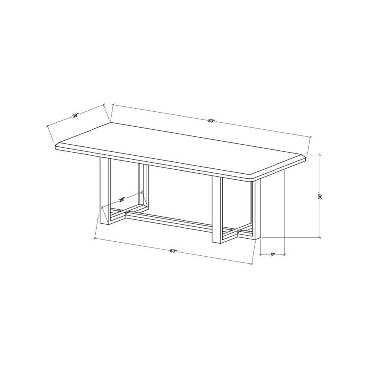 Surya Northbank Wheat Brushed Acacia Wood Dining Table
