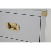 Essentials For Living Bradley 2-Drawer Nightstand ~ Dove Gray, Brushed Gold Hardware