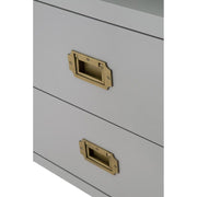 Essentials For Living Bradley 2-Drawer Nightstand ~ Dove Gray, Brushed Gold Hardware
