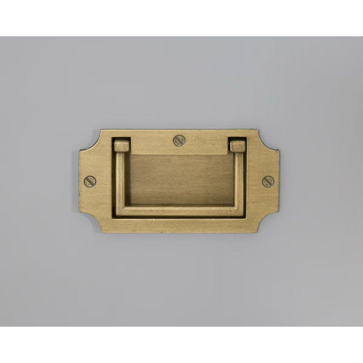 Essentials For Living Bradley 2-Drawer Nightstand ~ Dove Gray, Brushed Gold Hardware