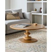Surya Adour Modern Natural Oak Round Coffee Table