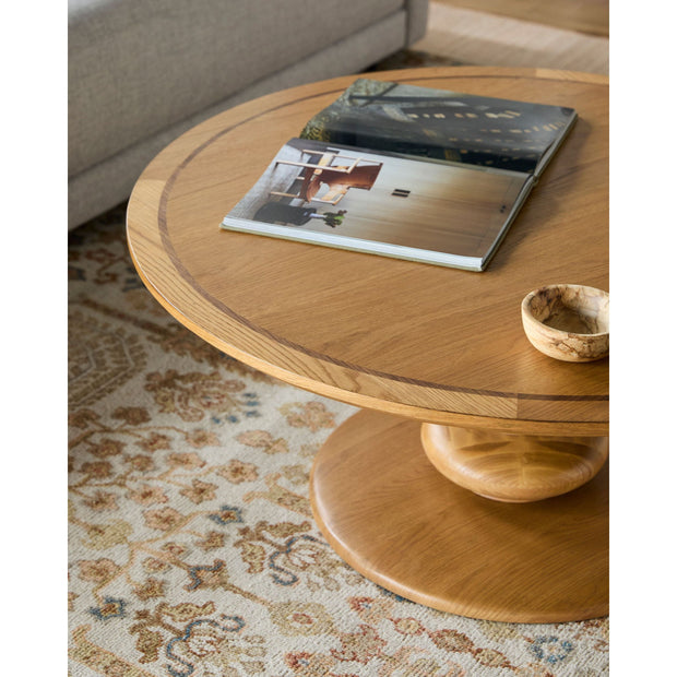 Surya Adour Modern Natural Oak Round Coffee Table