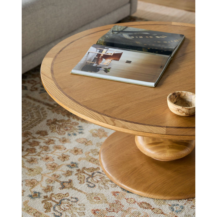 Surya Adour Modern Natural Oak Round Coffee Table
