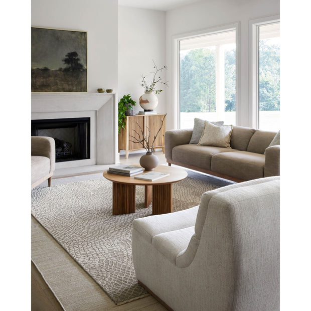 Surya Agnes Modern Natural Mango Wood Round Coffee Table