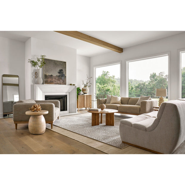 Surya Agnes Modern Natural Mango Wood Round Coffee Table