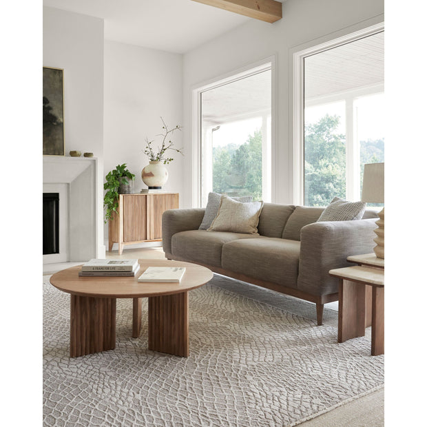 Surya Agnes Modern Natural Mango Wood Round Coffee Table