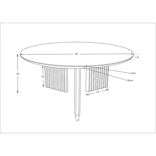 Surya Agnes Modern Natural Mango Wood Round Coffee Table