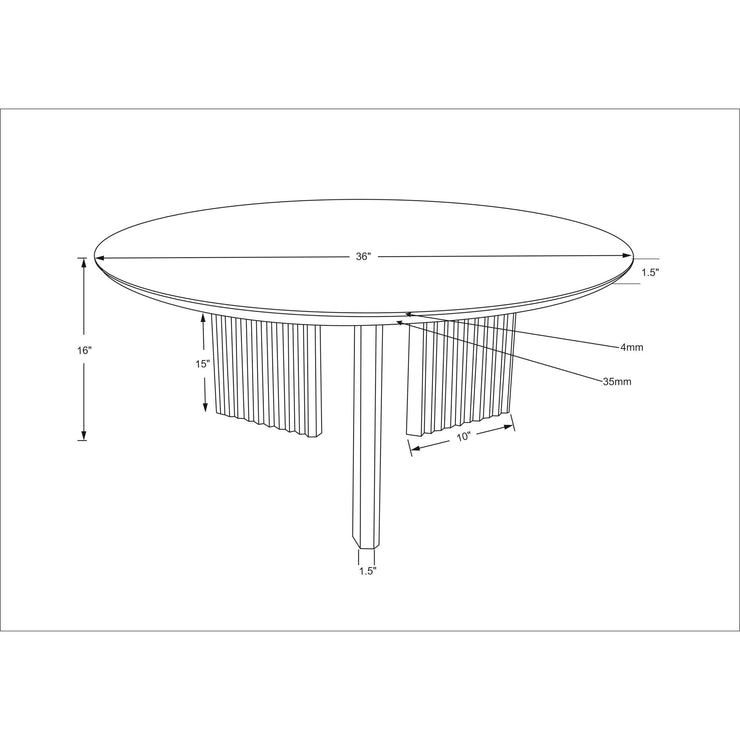 Surya Agnes Modern White Washed  Mango Wood Round Coffee Table