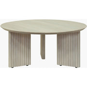Surya Agnes Modern White Washed  Mango Wood Round Coffee Table