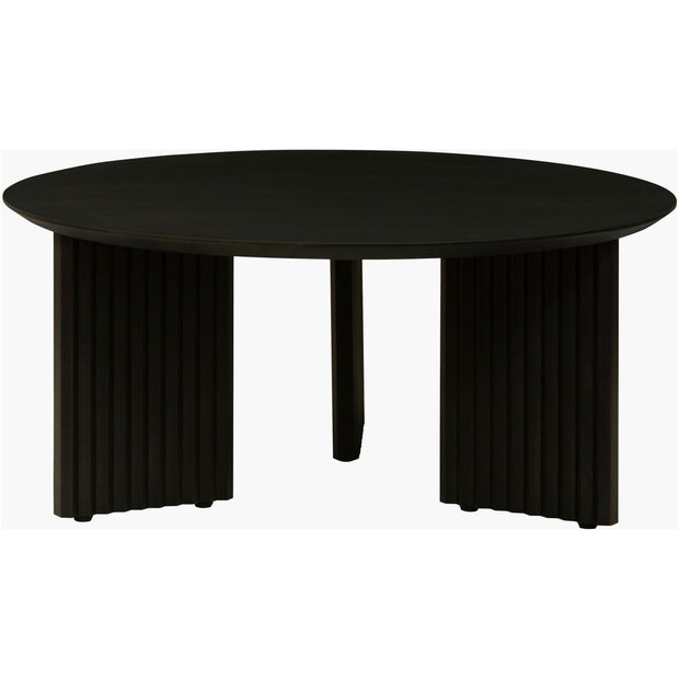 Surya Agnes Modern Black Mango Wood Round Coffee Table