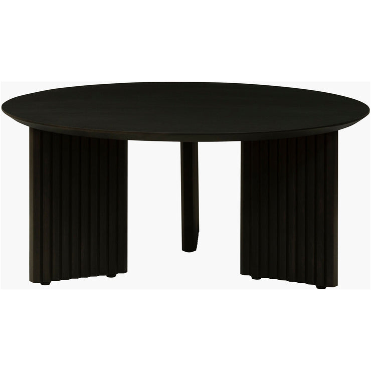 Surya Agnes Modern Black Mango Wood Round Coffee Table