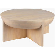 Surya Amari Modern Ivory Natural Mango Wood Round Coffee Table