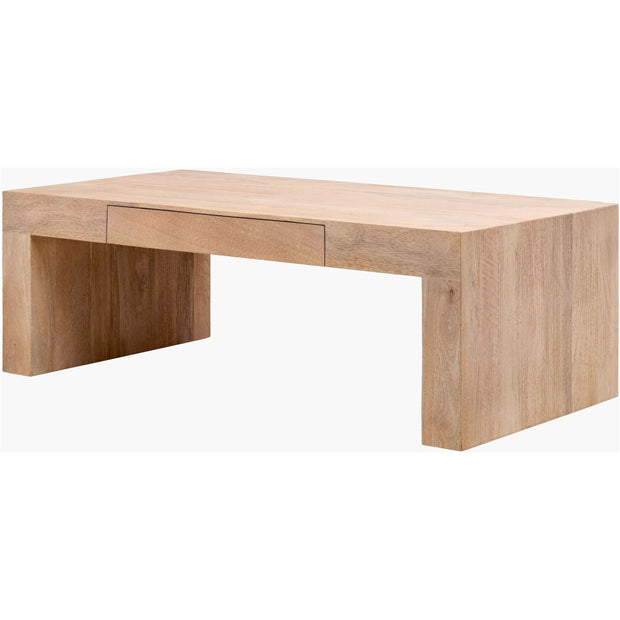 Surya Coburn Modern Brown Laquered Mango Wood Coffee Table