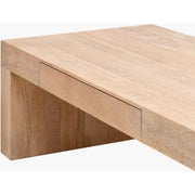 Surya Coburn Modern Brown Laquered Mango Wood Coffee Table
