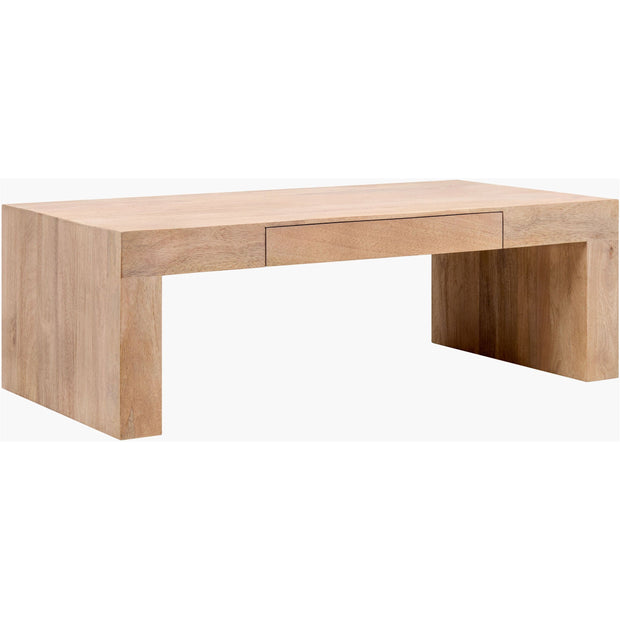 Surya Coburn Modern Brown Laquered Mango Wood Coffee Table