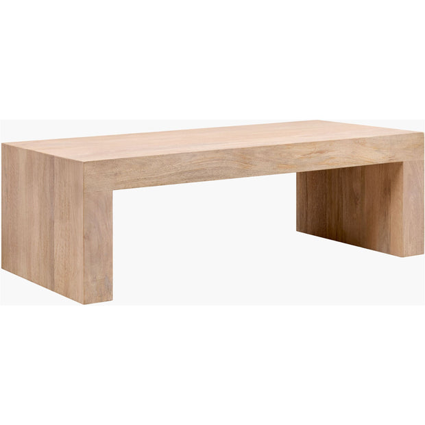 Surya Coburn Modern Brown Laquered Mango Wood Coffee Table