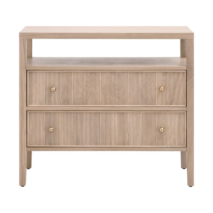 Essentials For Living Highland Open Shelf 2-Drawer Nightstand~ Natural Oak