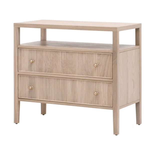 Essentials For Living Highland Open Shelf 2-Drawer Nightstand~ Natural Oak