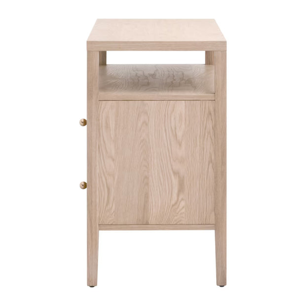 Essentials For Living Highland Open Shelf 2-Drawer Nightstand~ Natural Oak