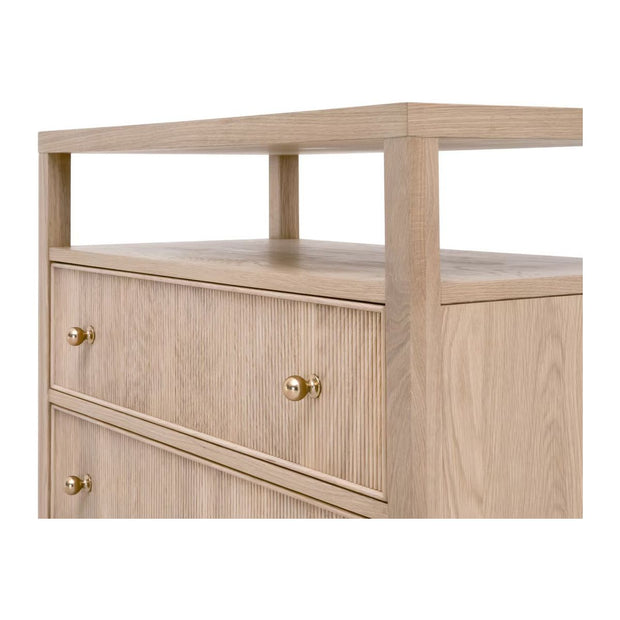 Essentials For Living Highland Open Shelf 2-Drawer Nightstand~ Natural Oak