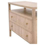 Essentials For Living Highland Open Shelf 2-Drawer Nightstand~ Natural Oak