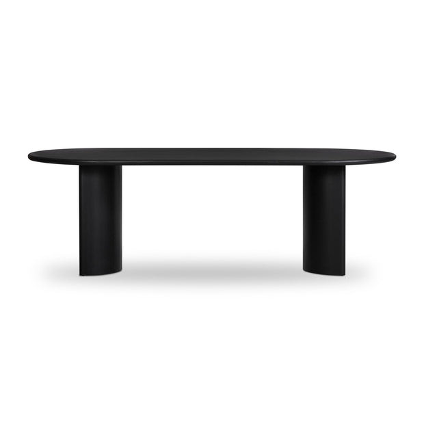 Four Hands Paden Oval Dining Table 94” ~ Aged Black Acacia Wood Finish