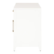 Essentials For Living Holland Media Chest~ Matte White, Natural Ratten