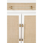 Essentials For Living Holland Media Chest~ Matte White, Natural Ratten