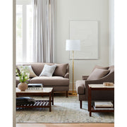 Surya Guapa Modern Cream Marble and Brushed Acacia Wood Coffee Table