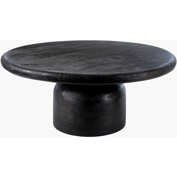 Surya Koben Modern Black Sandblasted Mango Wood Coffee Table