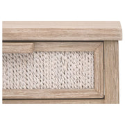 Essentials For Living Malay 1-Drawer Nightstand ~ White Wash Abaca Rope, Natural Gray Mahogany