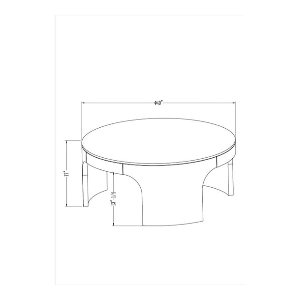 Surya Planar Modern White Marble and Stained Oak Coffee Table