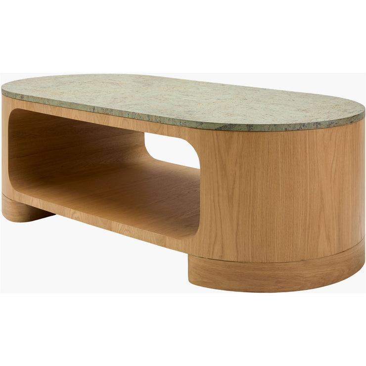 Surya Poros Modern Natural Oak and Cork Coffee Table