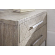 Essentials For Living Mosaic  2-Drawer Nightstand~ Natural Gray Acacia, Brushed Stainless Steel Hardware
