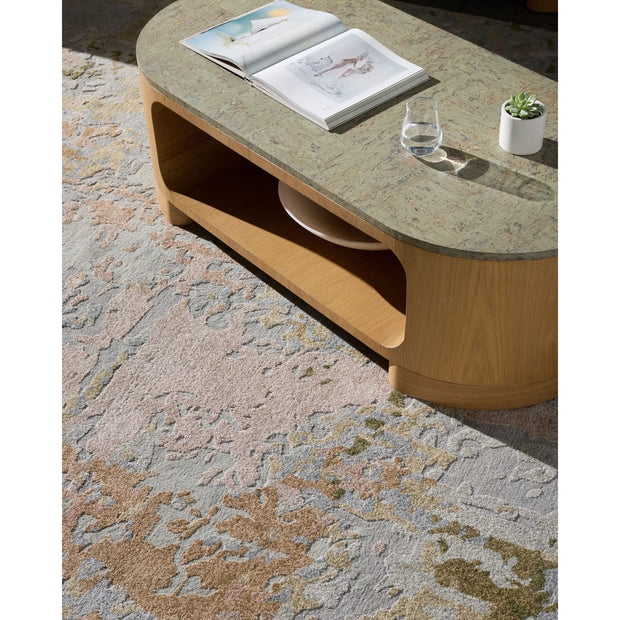 Surya Poros Modern Natural Oak and Cork Coffee Table