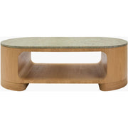 Surya Poros Modern Natural Oak and Cork Coffee Table