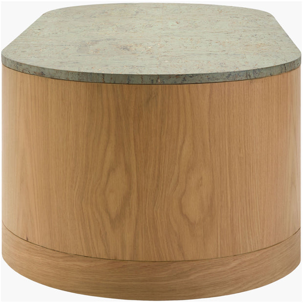 Surya Poros Modern Natural Oak and Cork Coffee Table