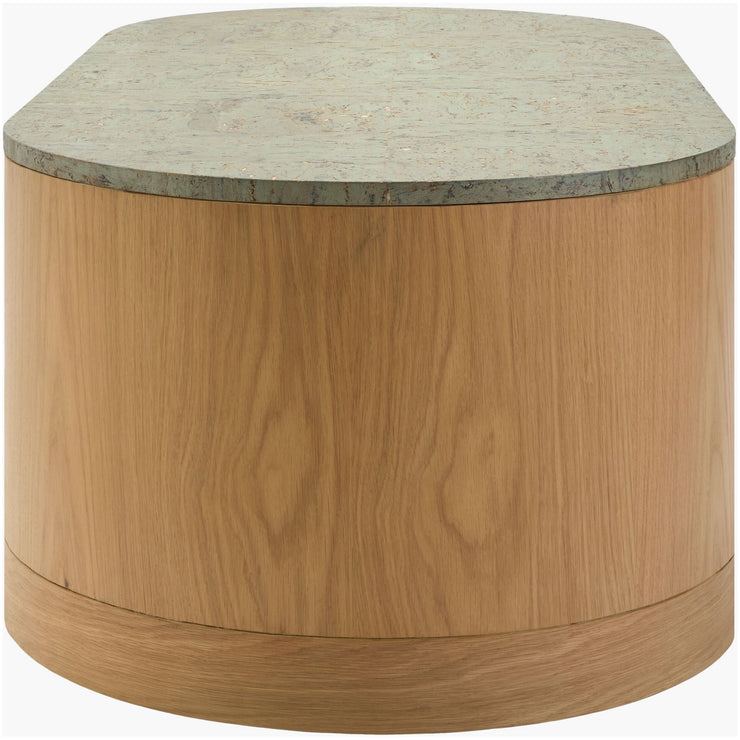 Surya Poros Modern Natural Oak and Cork Coffee Table