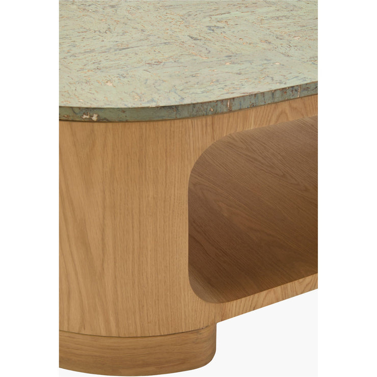 Surya Poros Modern Natural Oak and Cork Coffee Table