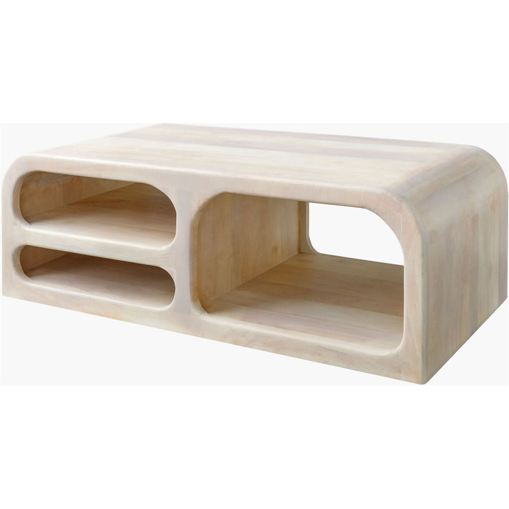 Surya Tana Modern Ivory Washed Mango Wood Coffee Table