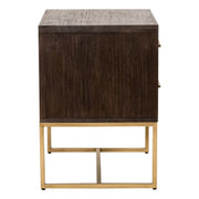 Essentials For Living Mosaic  2-Drawer Nightstand ~ Rustic Java Acacia, Brushed Gold Hardware