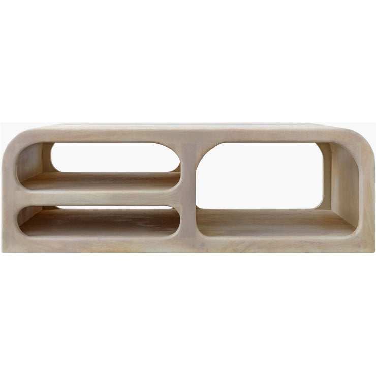 Surya Tana Modern Ivory Washed Mango Wood Coffee Table